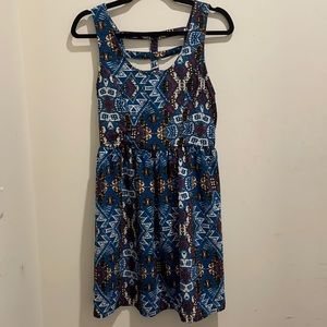 Blue Printed Dress - size S
